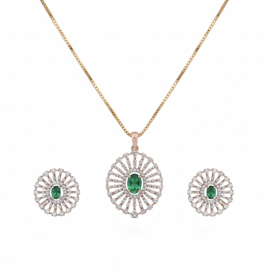 Emerald Sunray Pendant