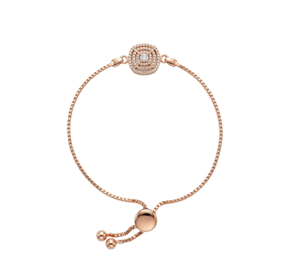 Geometric Halo Adjustable Diamond Bracelet