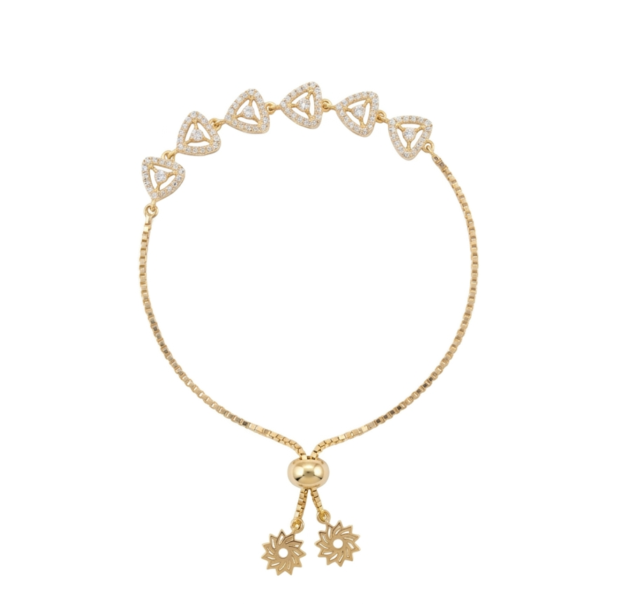 Charm Drop Heart Link Diamond Bracelet