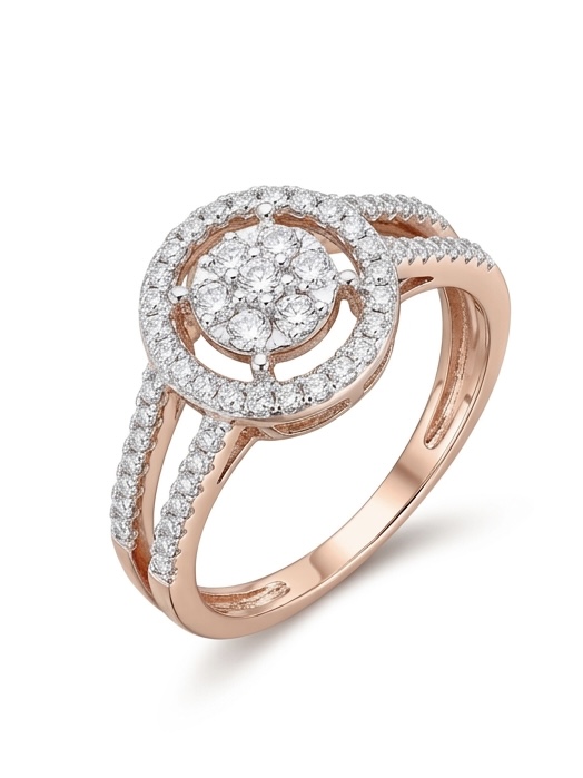 Modern Split Shank Diamond Ring