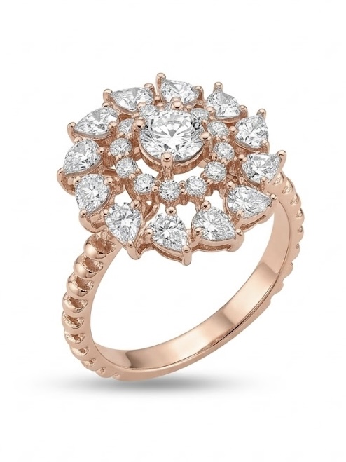 Floral Cluster Diamond Bloom Ring