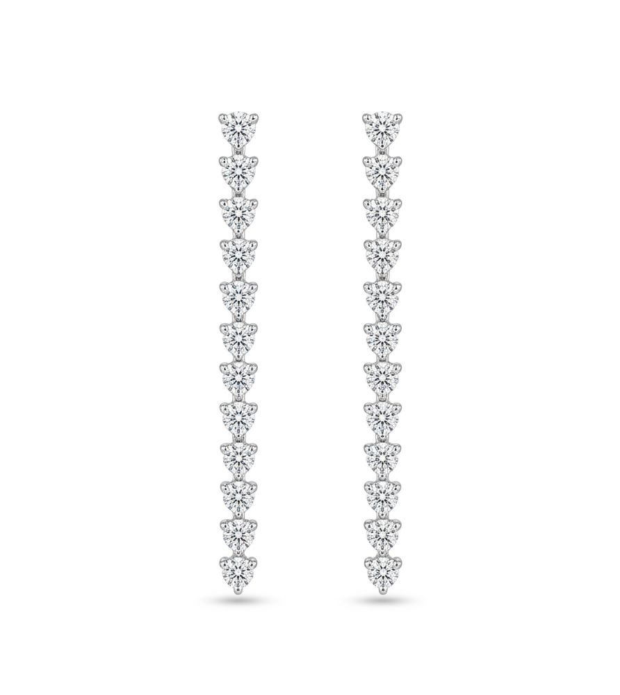 Linear Diamond Chain Drop Earrings