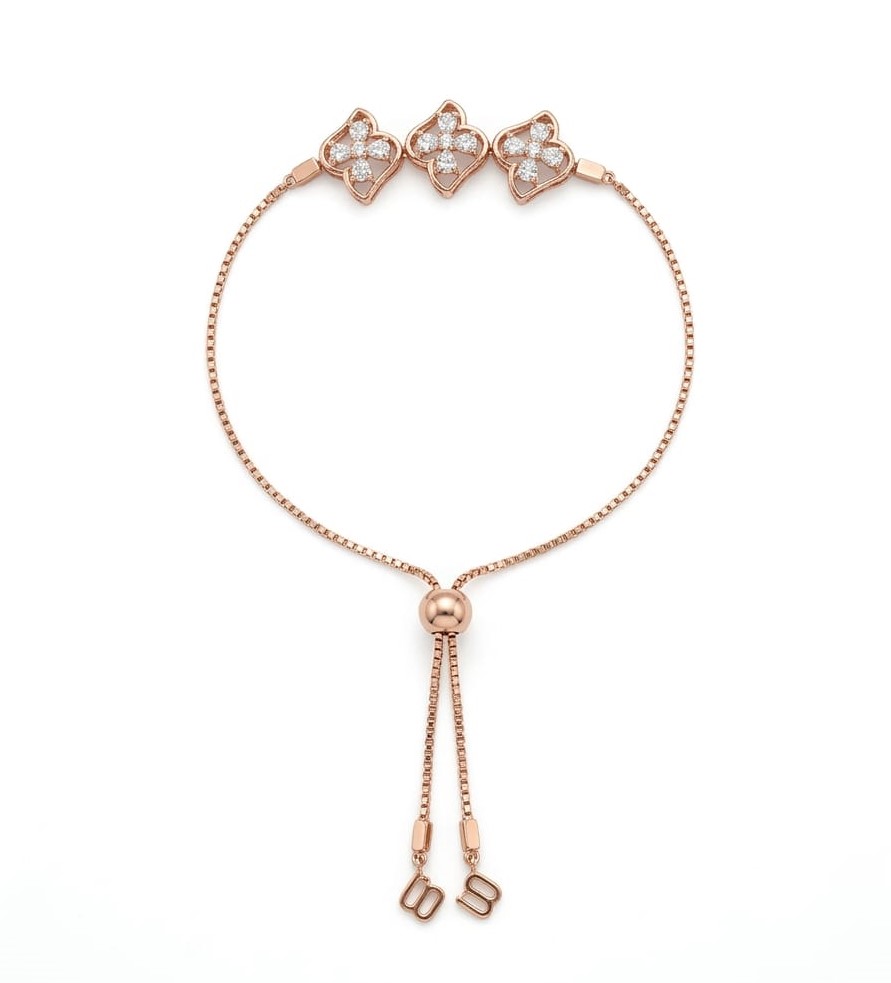 Floral Trio Drop Diamond Bracelet