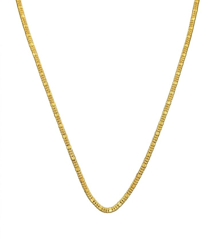 Diamond Cut Station Gold Chain