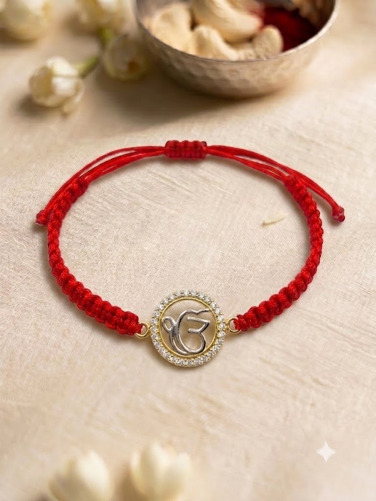 Silver Ganesha Blessing Rakhi