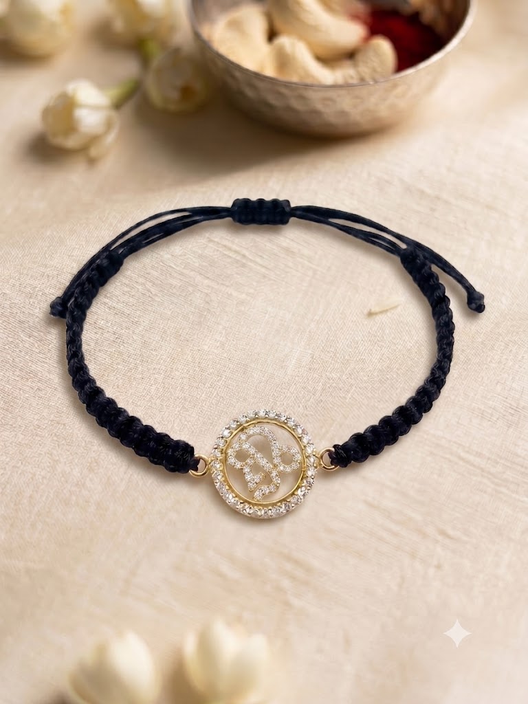 Silver Om Protection Rakhi