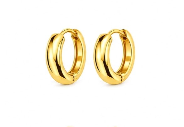 Classic Polished 22K Gold Bali Earrings