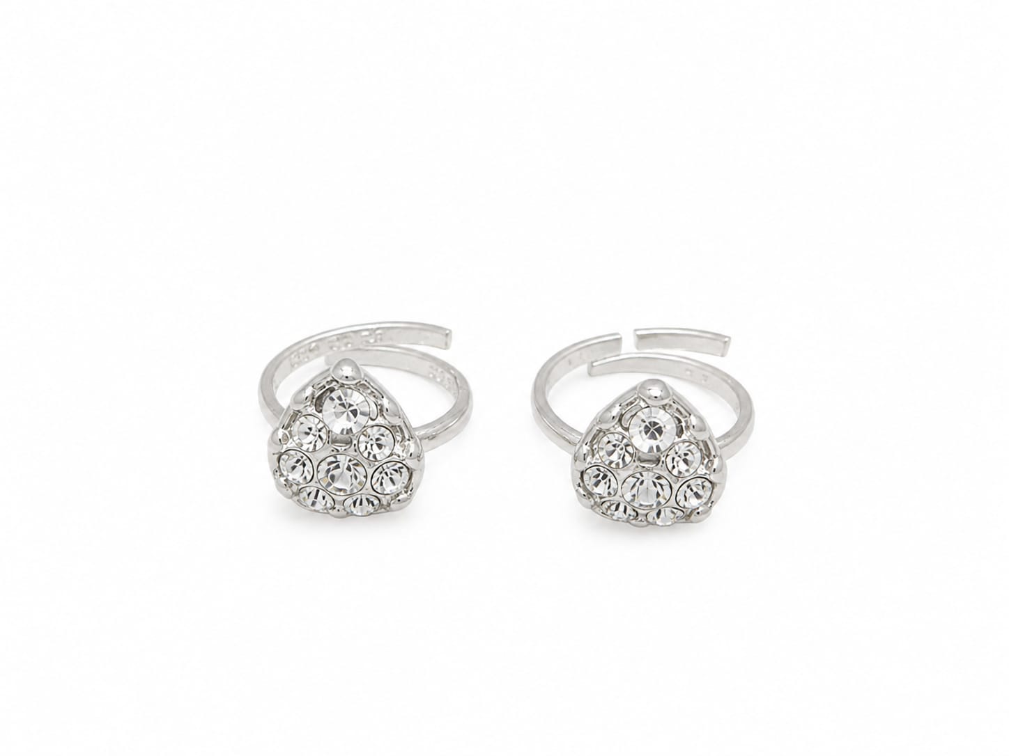Crystal Blossom  Silver Toe Ring