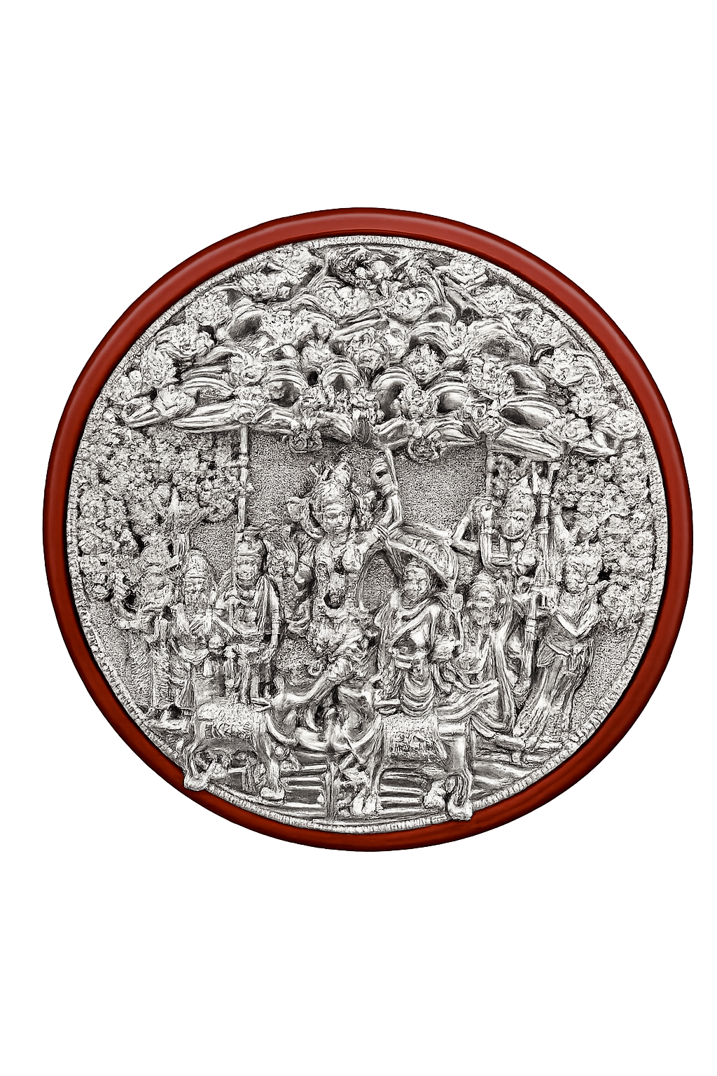 Silver Ram Darbar Decorative Wall Plate