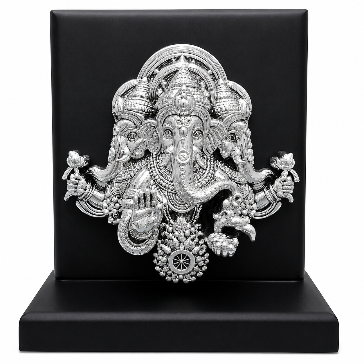 Silver Panchmukhi Ganesha Spiritual Showpiece