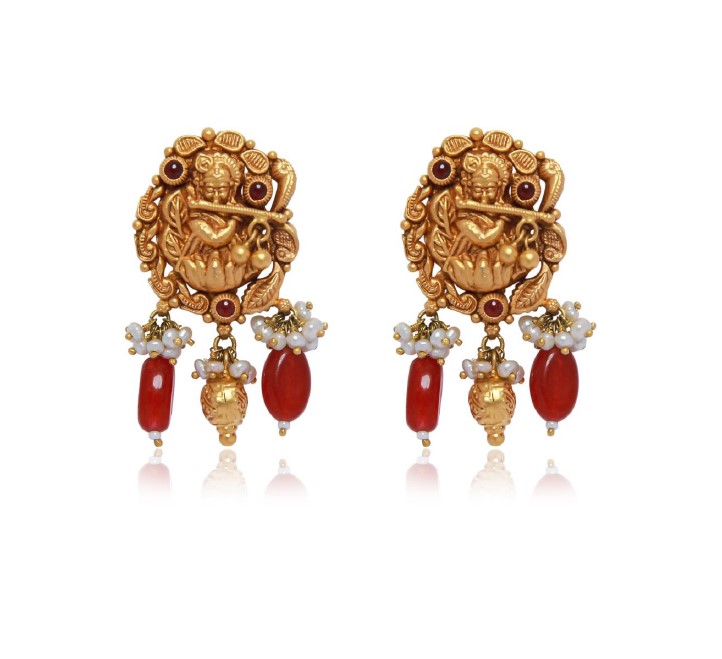 Gopala Gold Tone Ethnic Earrings