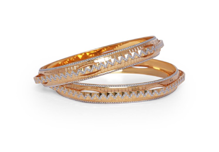 Classic Silver-Touch Carved Bangles