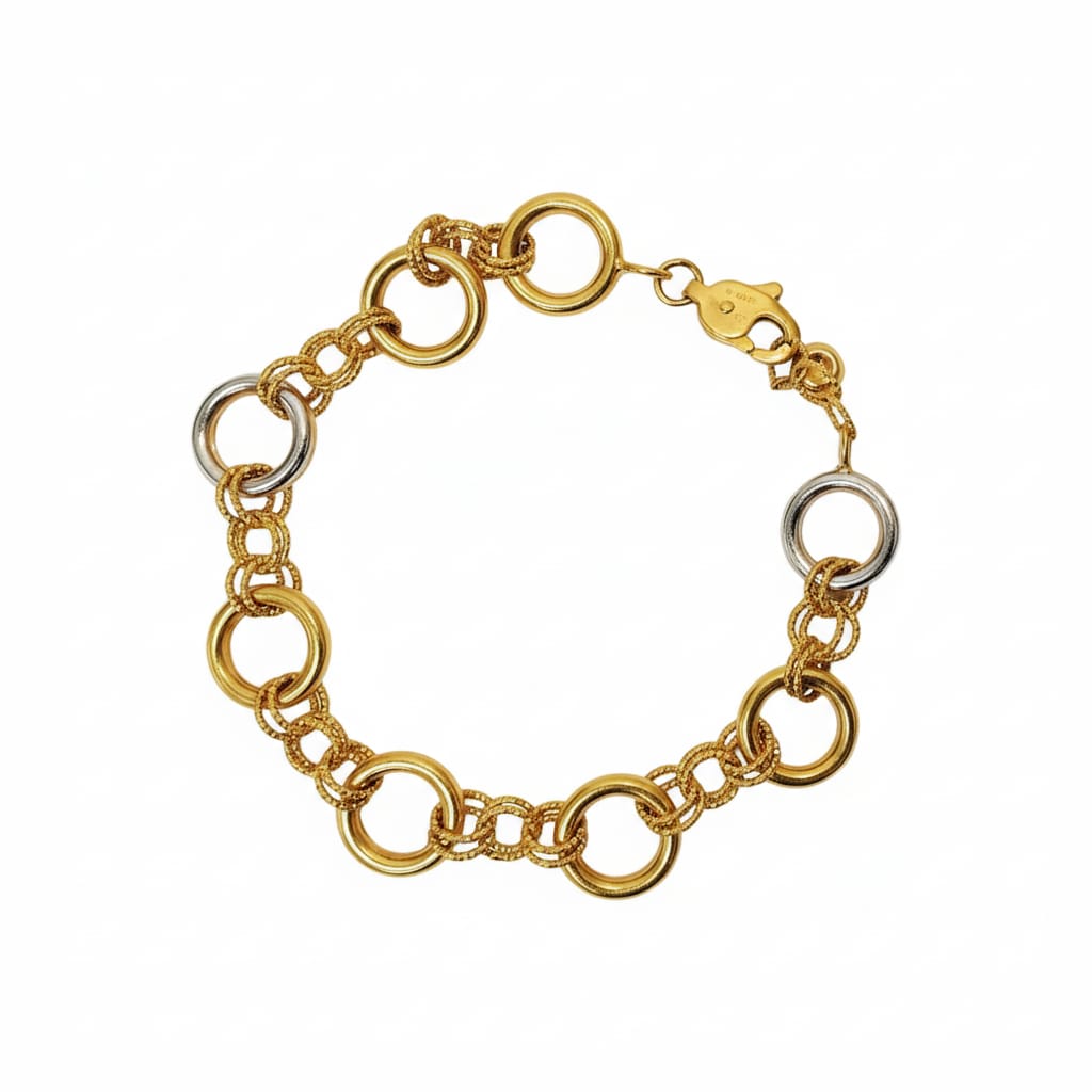 Two-Tone Round Link Bracelet