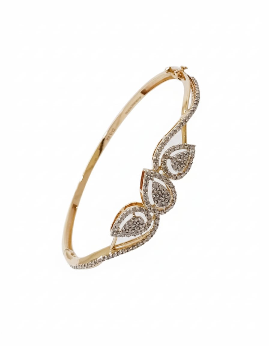 Tri-Leaf Sparkle Bangle