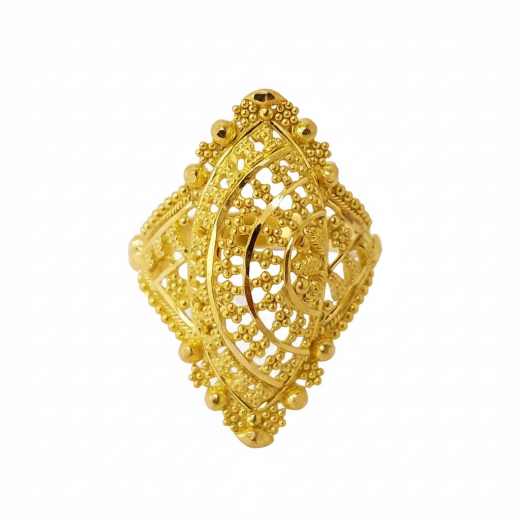 V-Cut Traditional Gold Ring