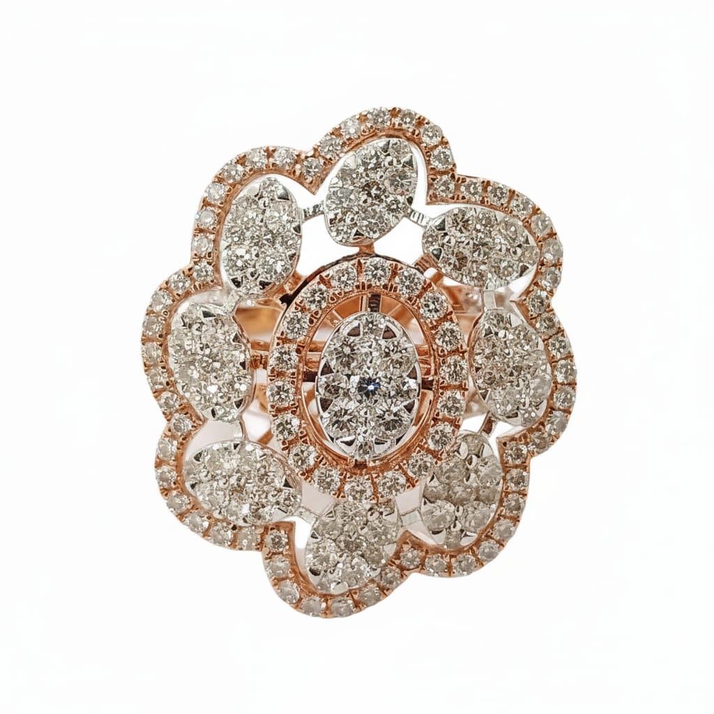 Rose Diamond Cluster Ring