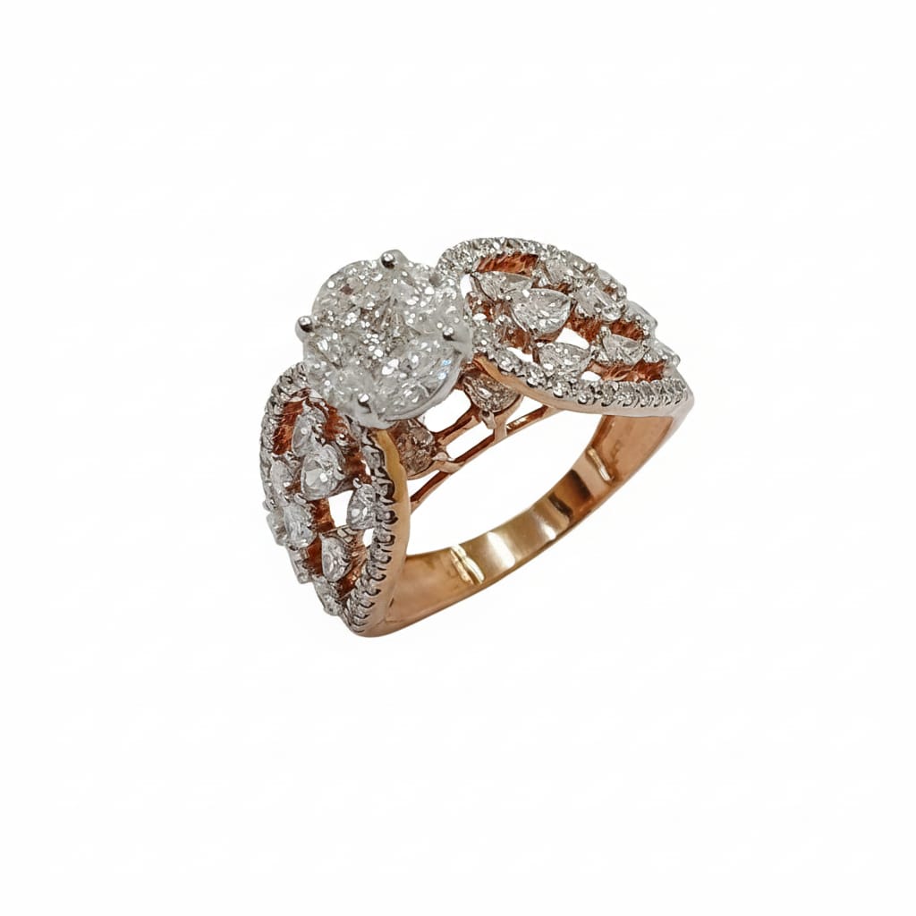 Rose Gold Openwork Composite Ring