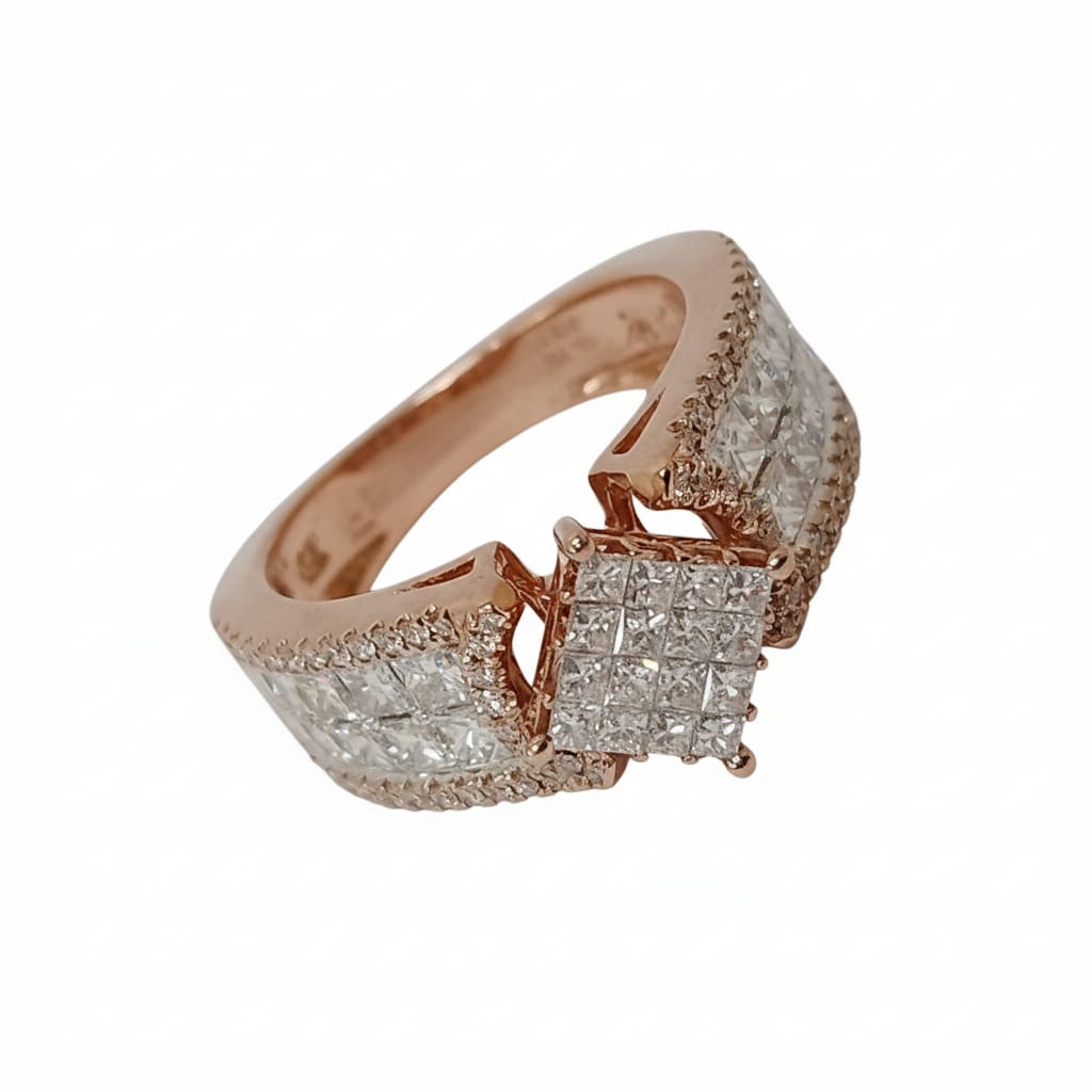 Wide Band Princess Illusion Ring
