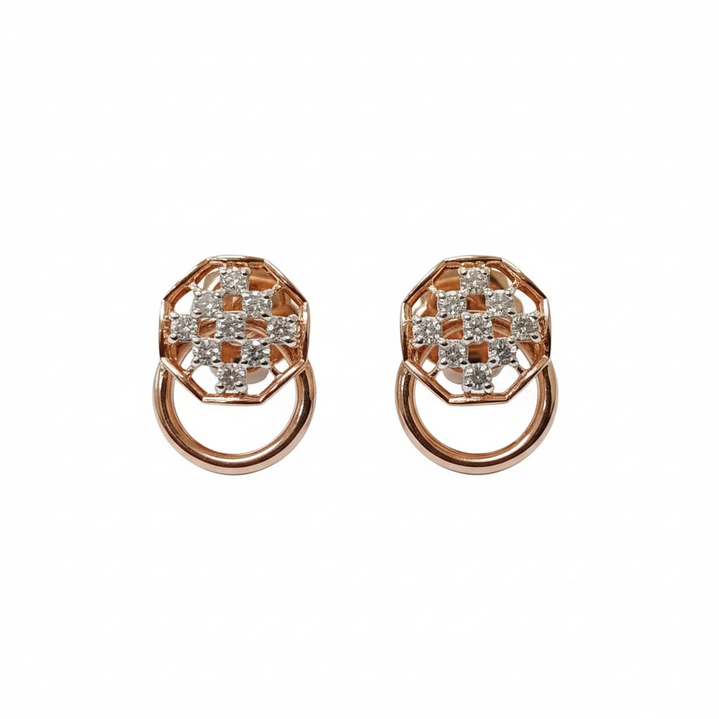 Rose Glimmer Loop Earrings