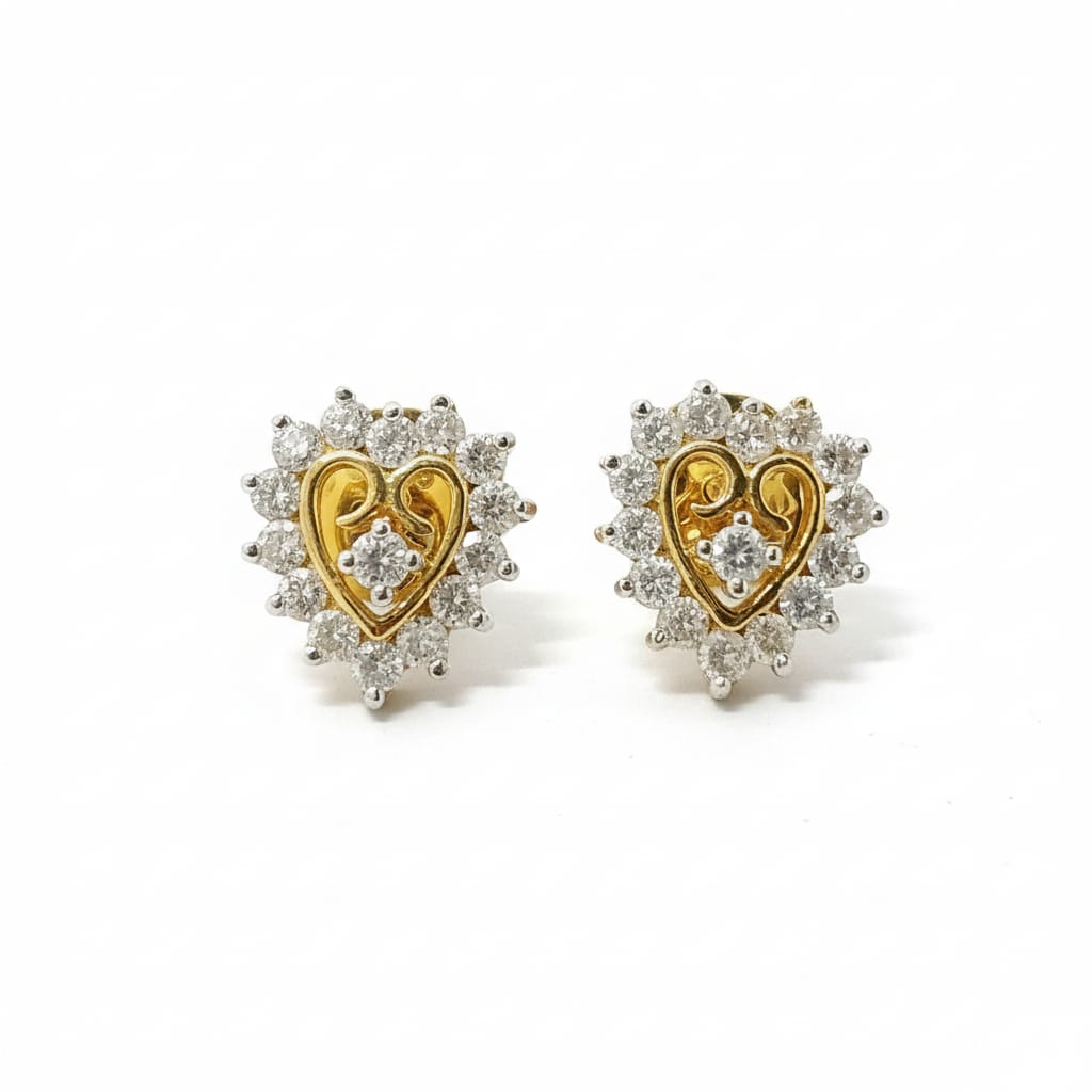 Golden Empress Heart Studs