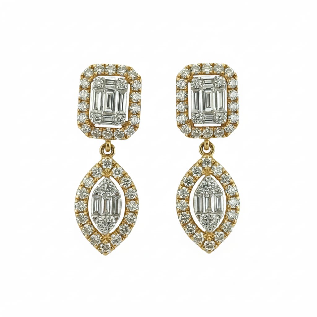 Mixed-Cut Statement Diamond Earrings
