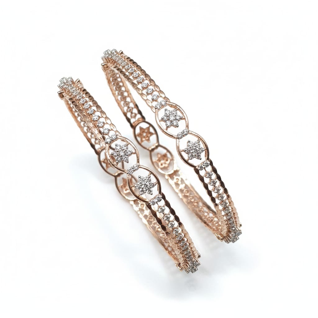 Twin Bloom Diamond Bangles