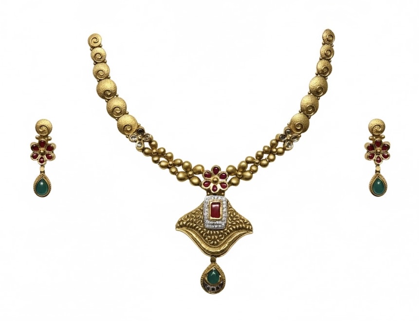 Shahi Kanak Green Drop Set