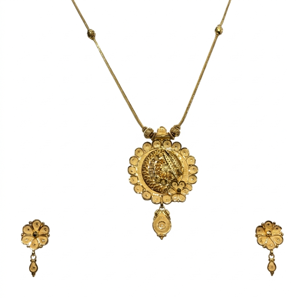 Golden Blossom Drop Pendant