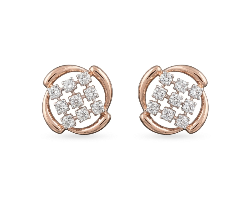 Petal Cluster Diamond Stud Earrings