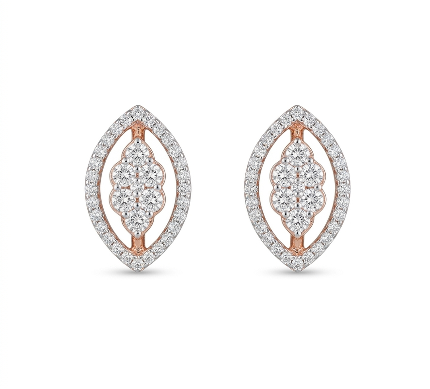 Marquise Vintage Diamond Stud Earrings