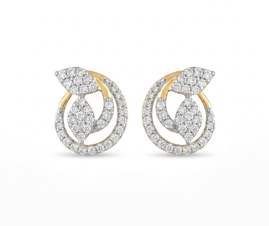 Interlock Loop Diamond Designer Earrings