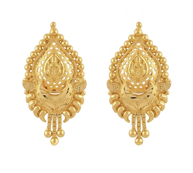 Paisley Heritage Drop 22K Gold Earrings