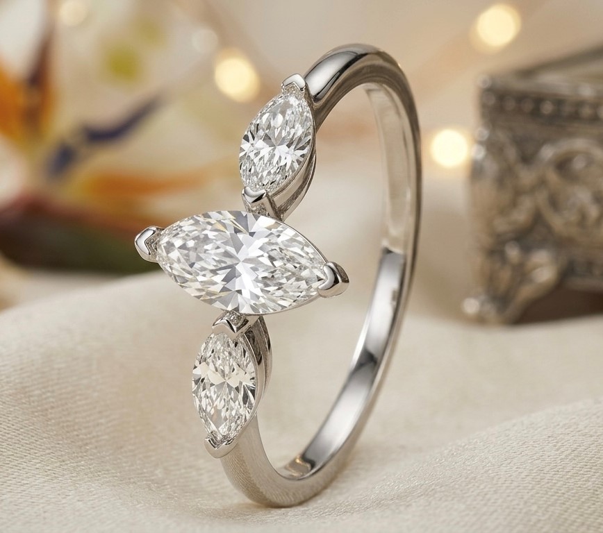 Princess Crown Diamond Silver Ring