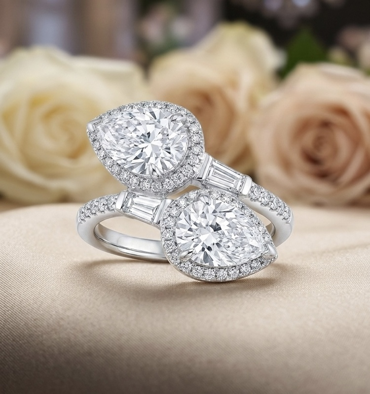 Luxury Double Halo Silver Cocktail Ring