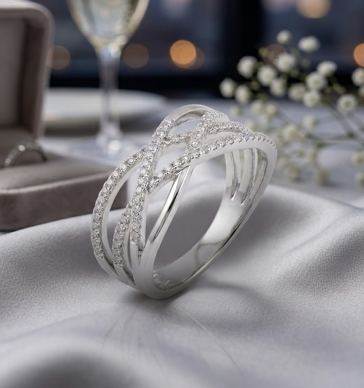 Triple Twist Sterling Silver Ring