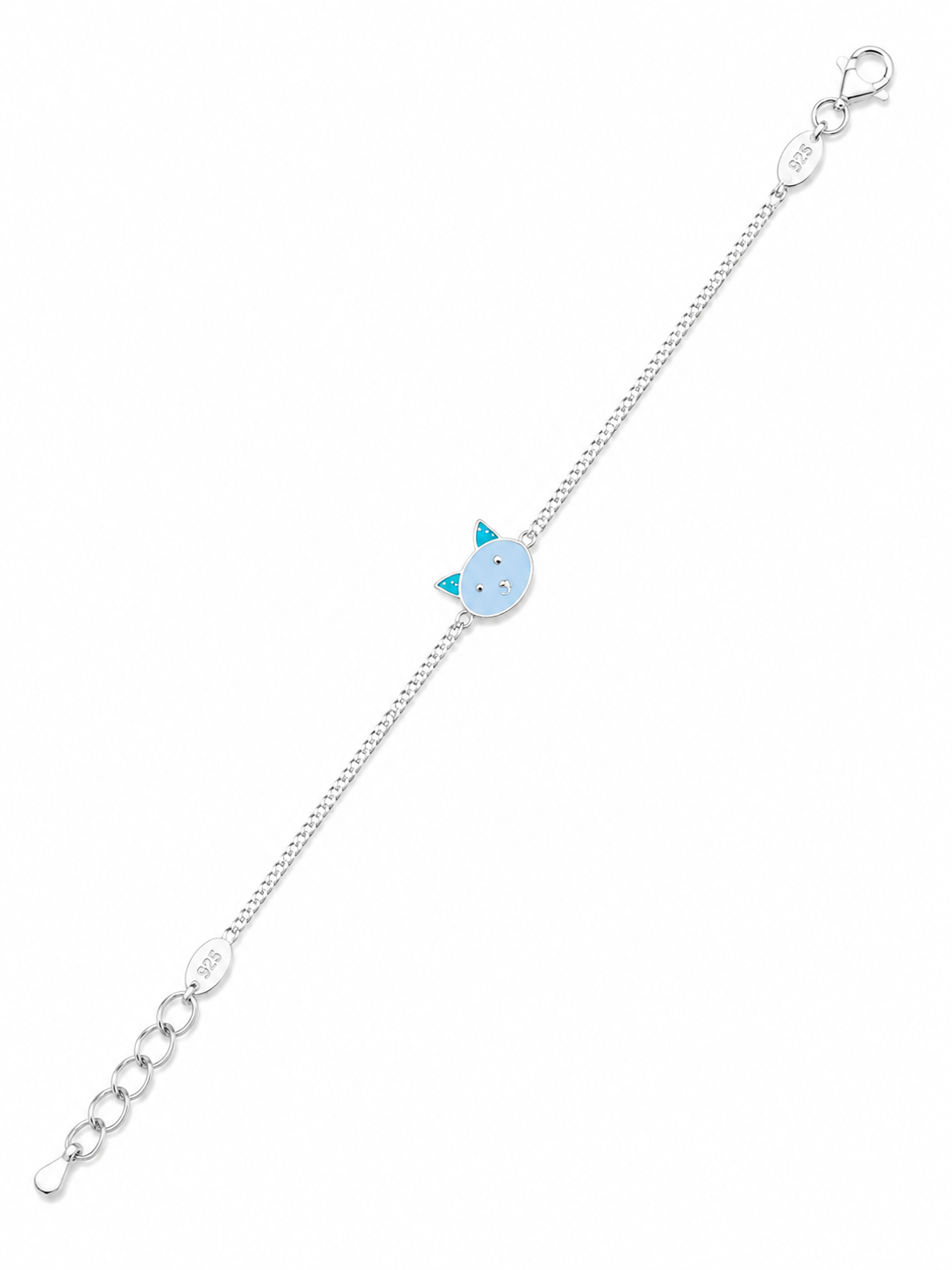 Silver Cute Cat Kids Rakhi