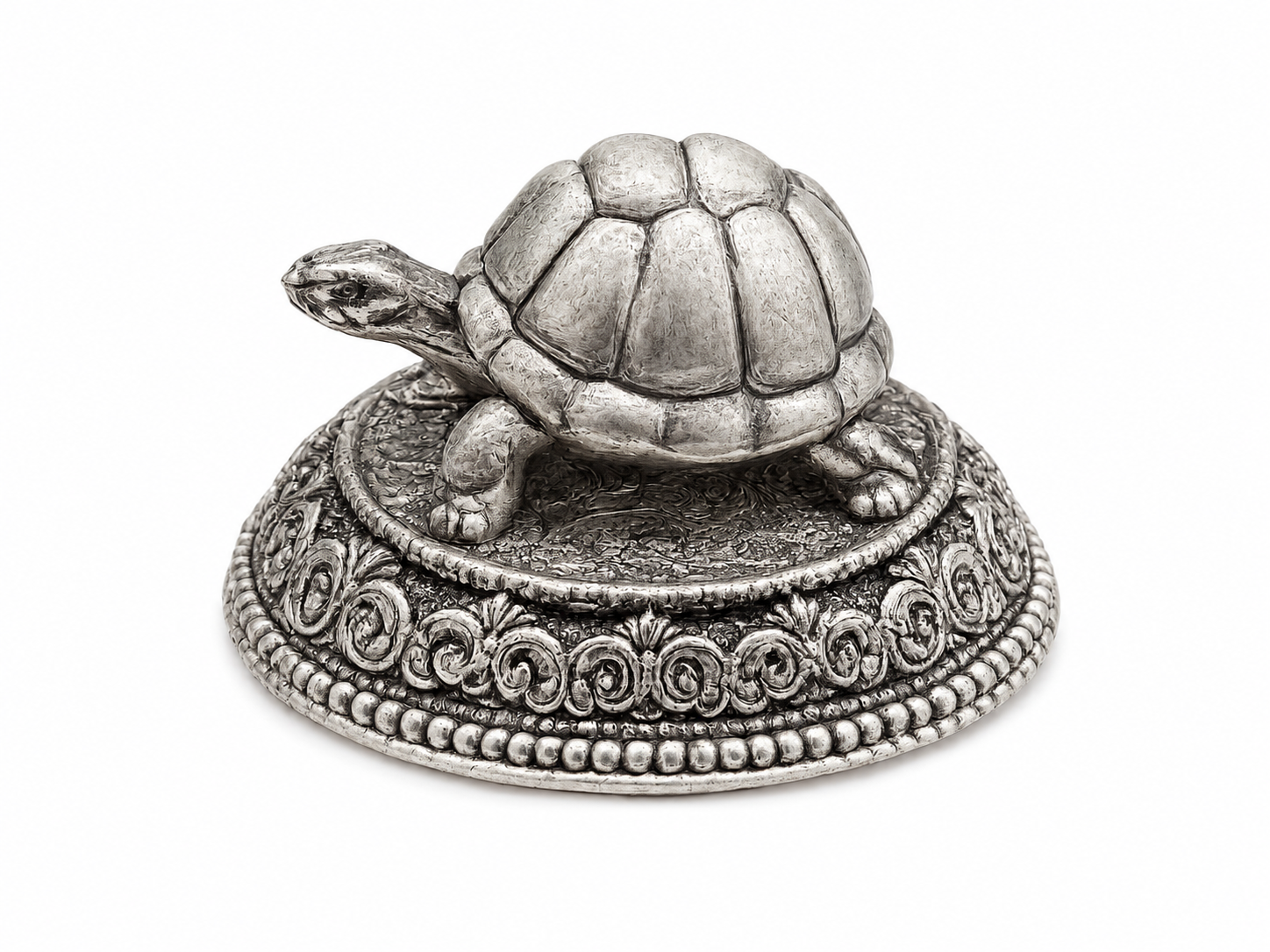 Silver Vastu Tortoise on Decorative Base