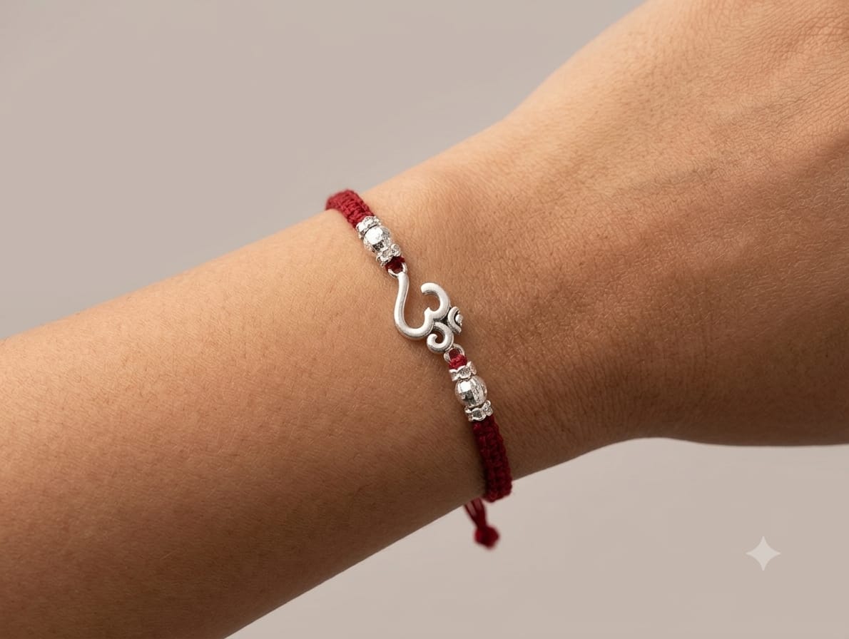 Crimson Infinity Silver Rakhi