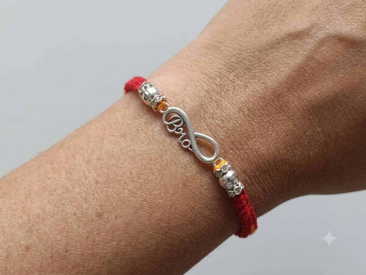 Royal Crimson Bandhan Silver Rakhi