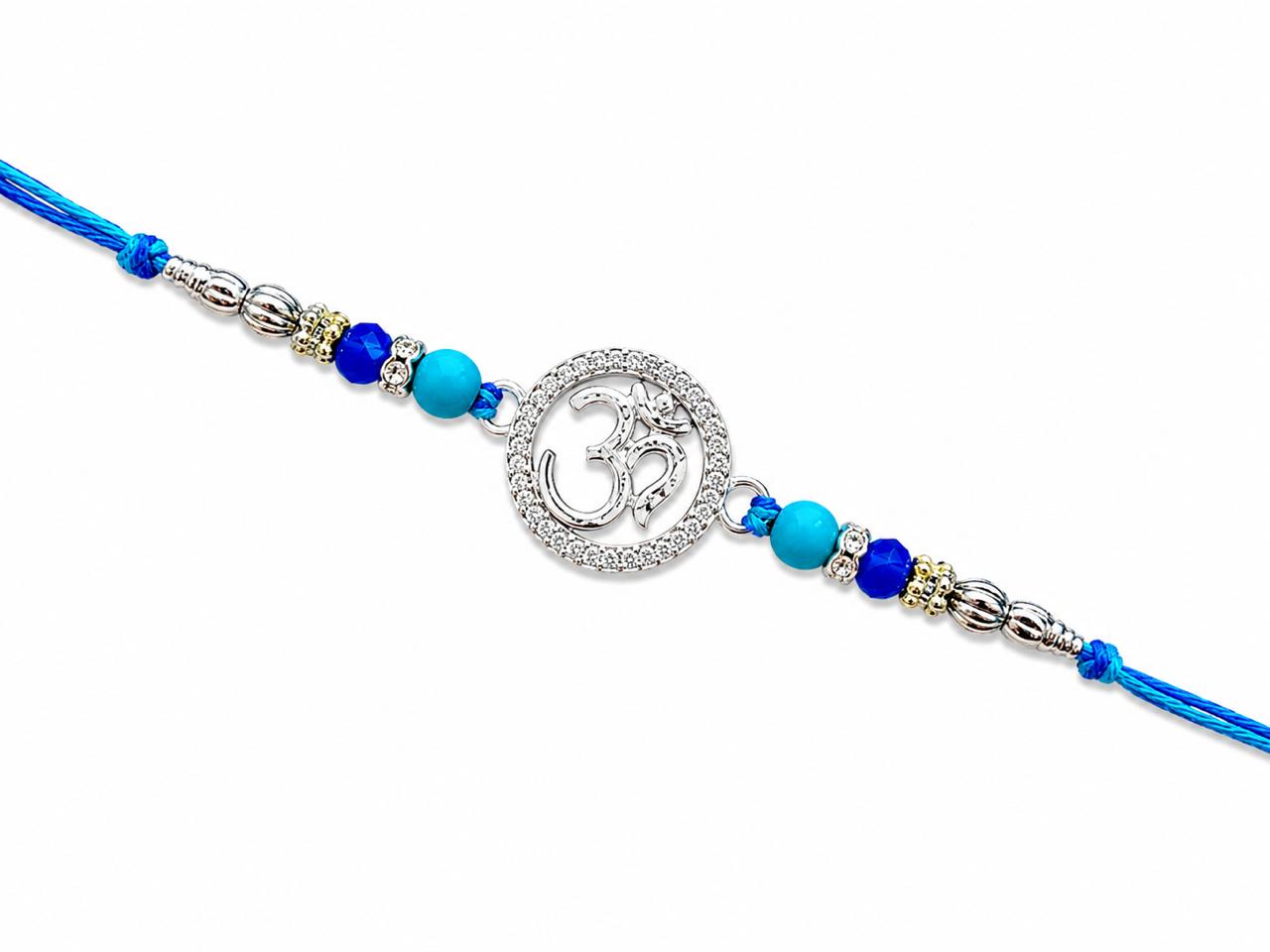 Divine Om Aura Silver Rakhi