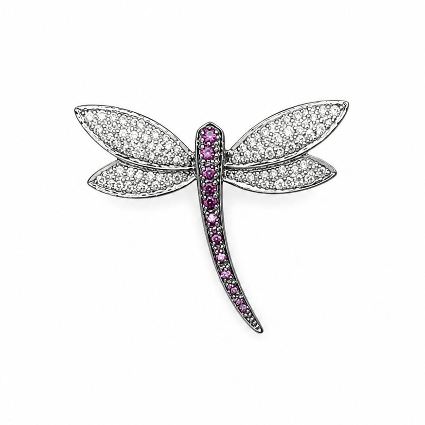 Ruby Diamond Dragonfly Brooch