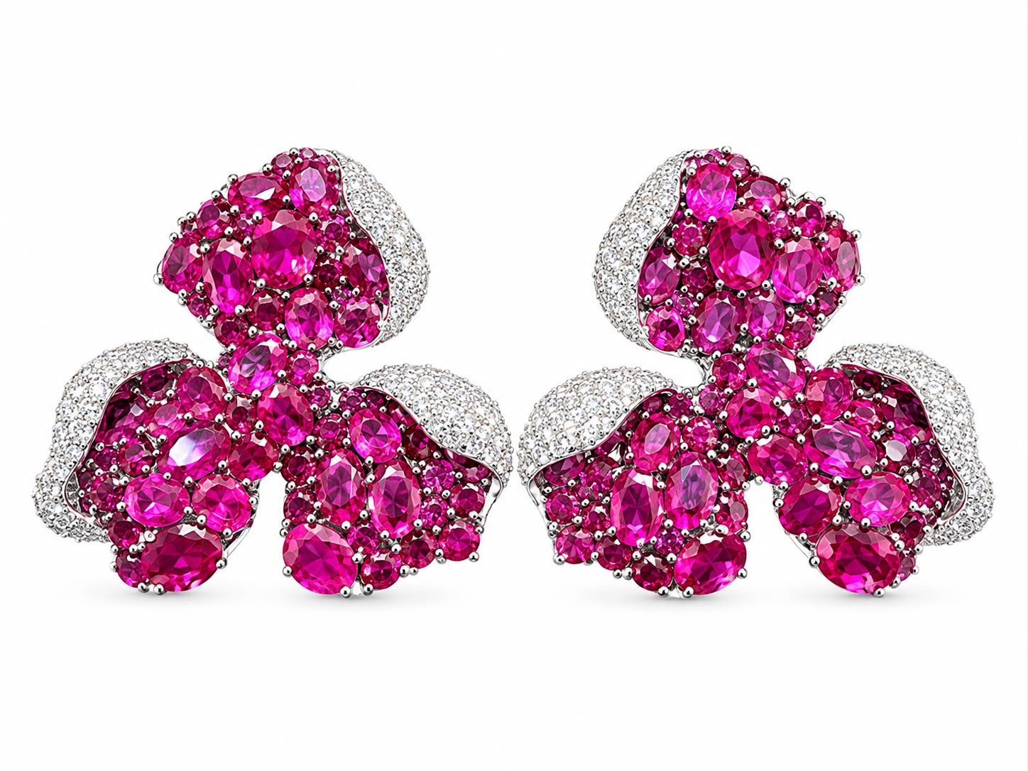 Ruby Clover Blossom Earrings