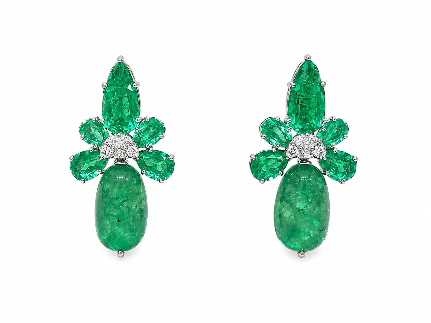 Emerald Bouquet Drop Earrings