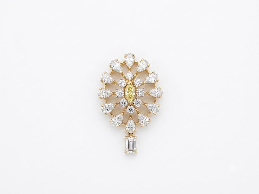 Yellow Diamond Sunburst Pendant