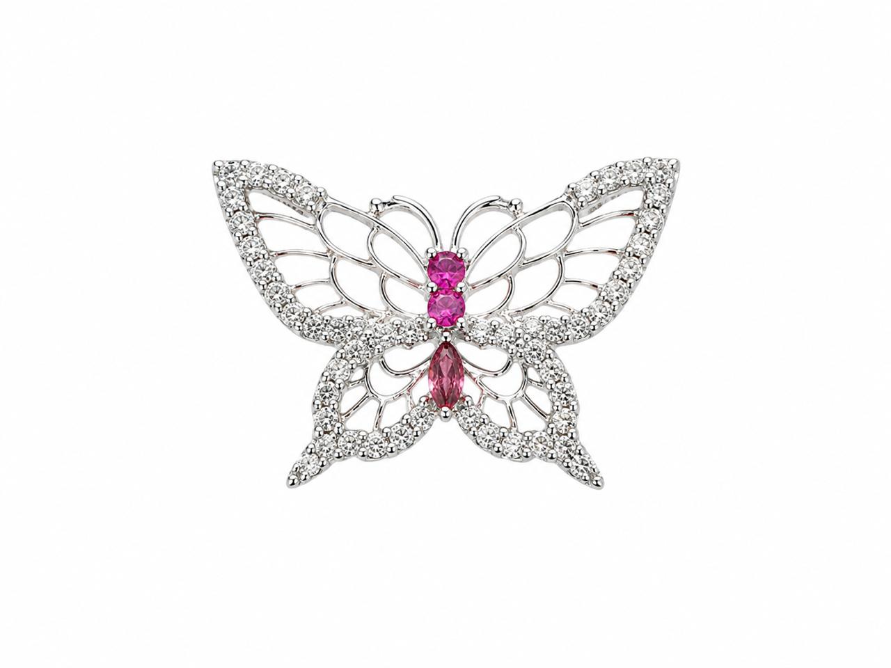 Ruby Diamond Butterfly Brooch