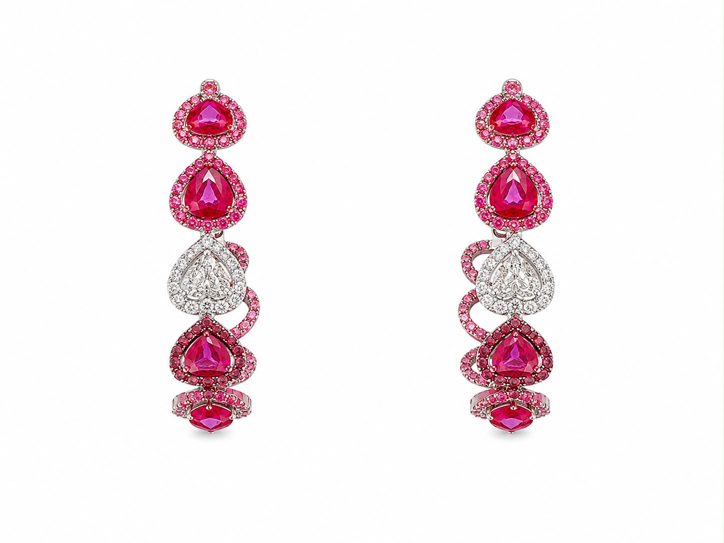 Ruby Drop Cascade Earrings