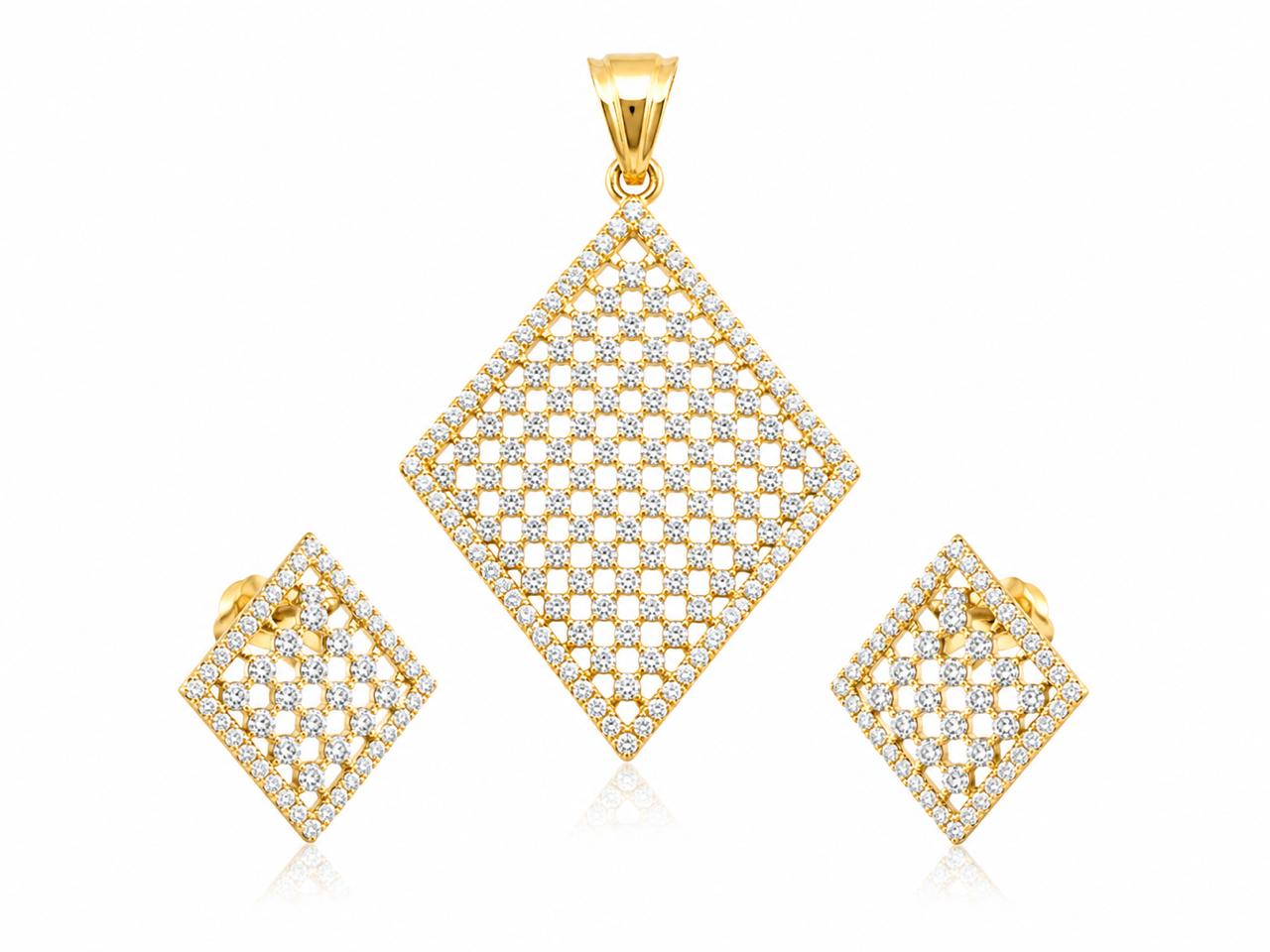 Diamond Trellis Kite Pendant Set