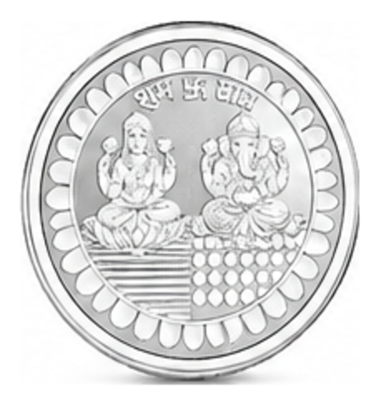 PPJ 999 Purity 10gm Laxmi Ganesh Silver Coin