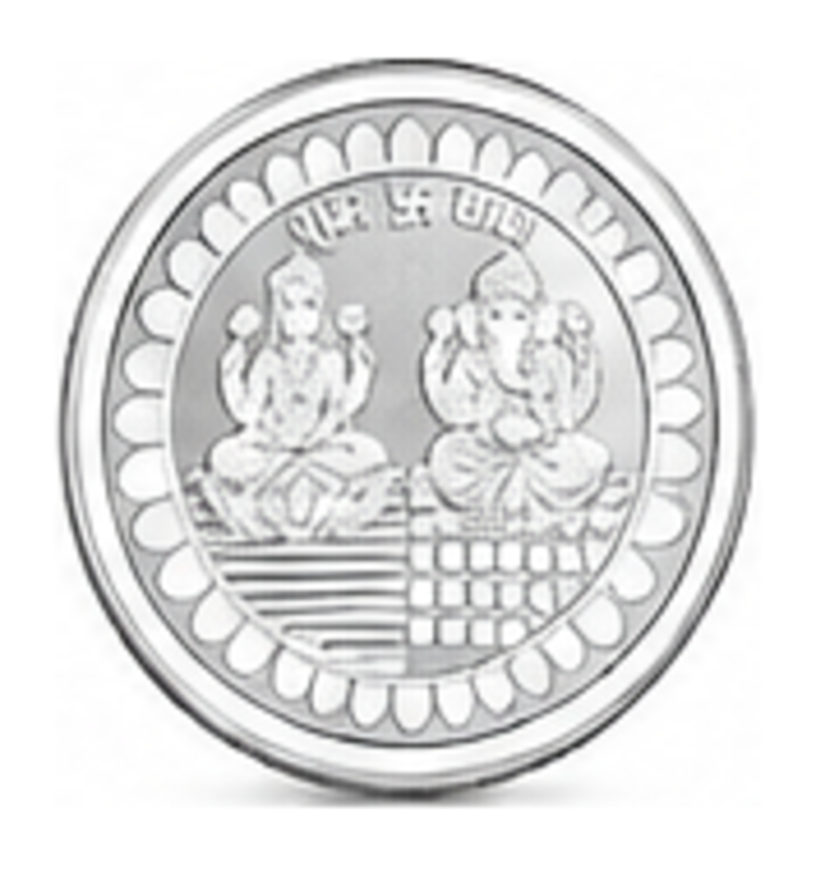 PPJ 999 Purity 5gm Laxmi Ganesh Silver Coin